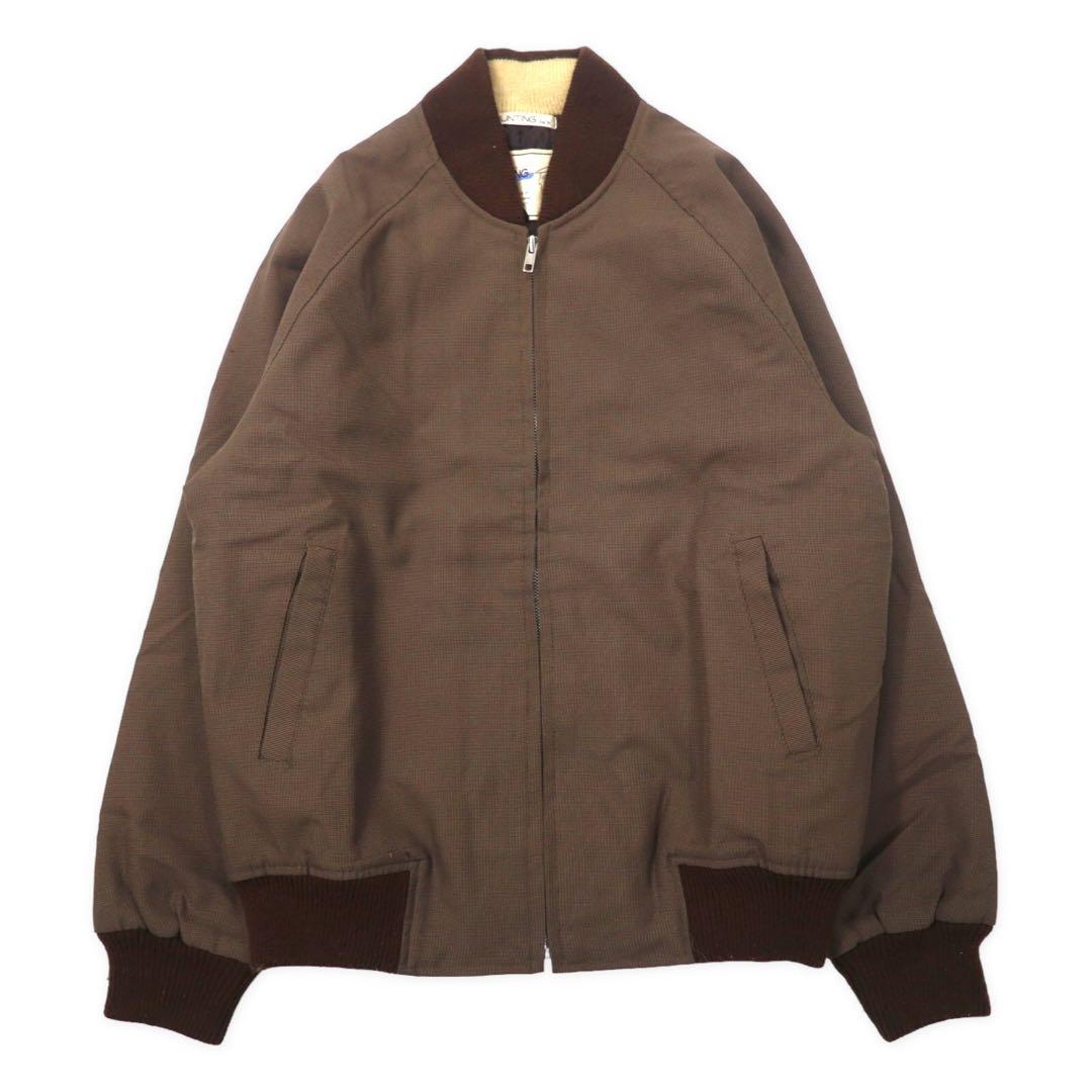 HUNTING JACK 1980s Flight Jacket, Size M, Brown, Polyester Quilted Liner, Made in Japan