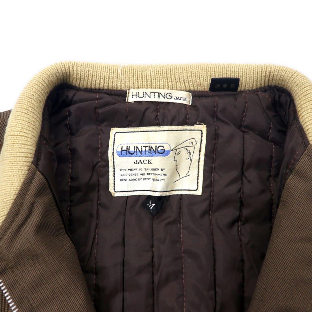 HUNTING JACK 1980s Flight Jacket, Size M, Brown, Polyester Quilted Liner, Made in Japan