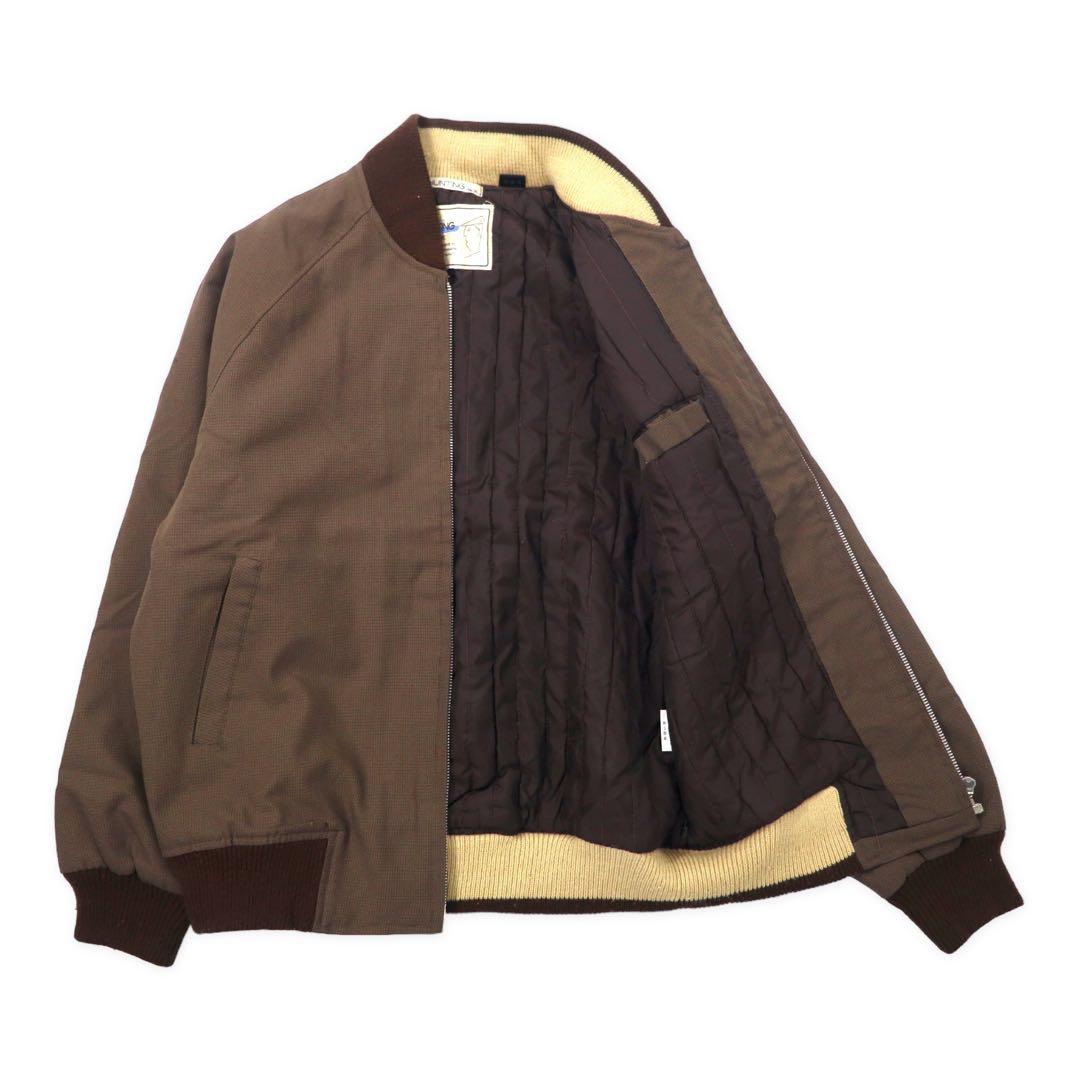 HUNTING JACK 1980s Flight Jacket, Size M, Brown, Polyester Quilted Liner, Made in Japan