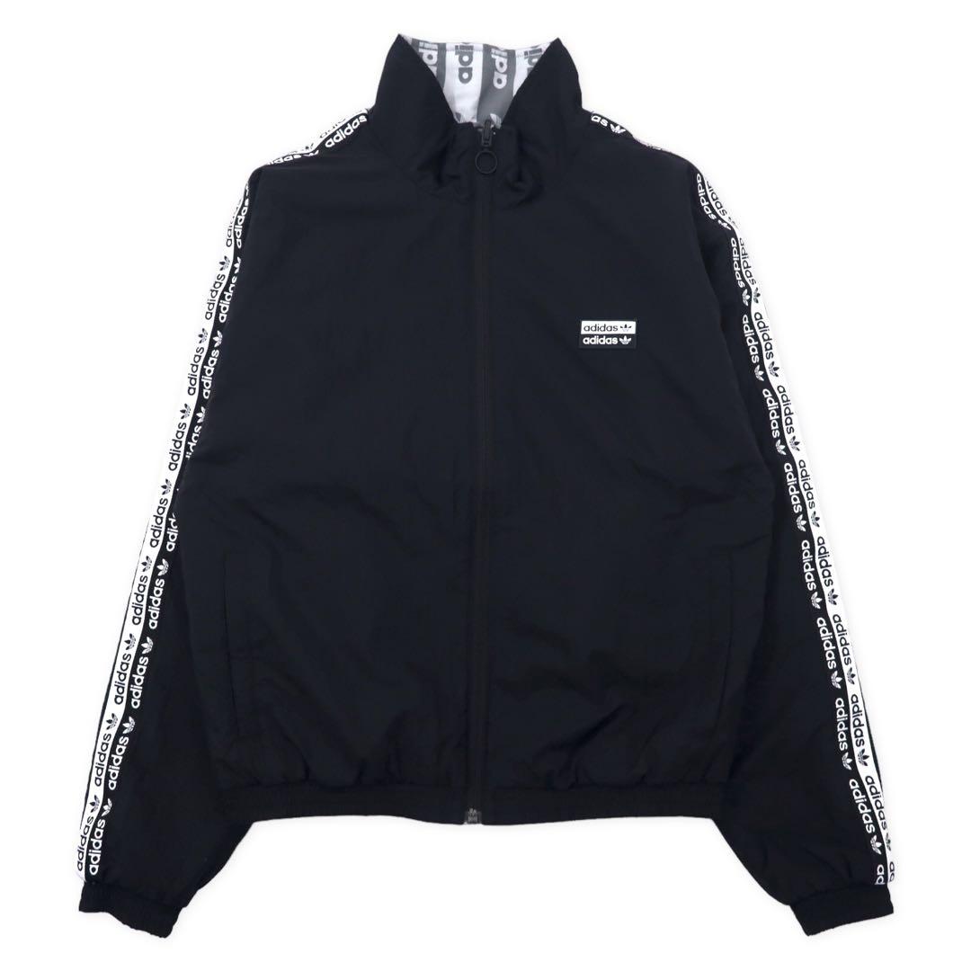 adidas originals 総柄 リバーシブルジャケット M グレー ブラック トレフォイルロゴ ナイロン FQ2411
