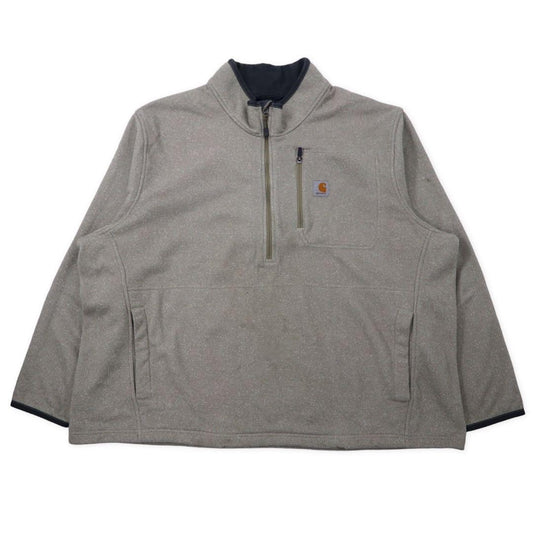 Carhartt Half-Zip Fleece Jacket, Size 3XL, Gray and Beige, Polyester, Made in Jordan