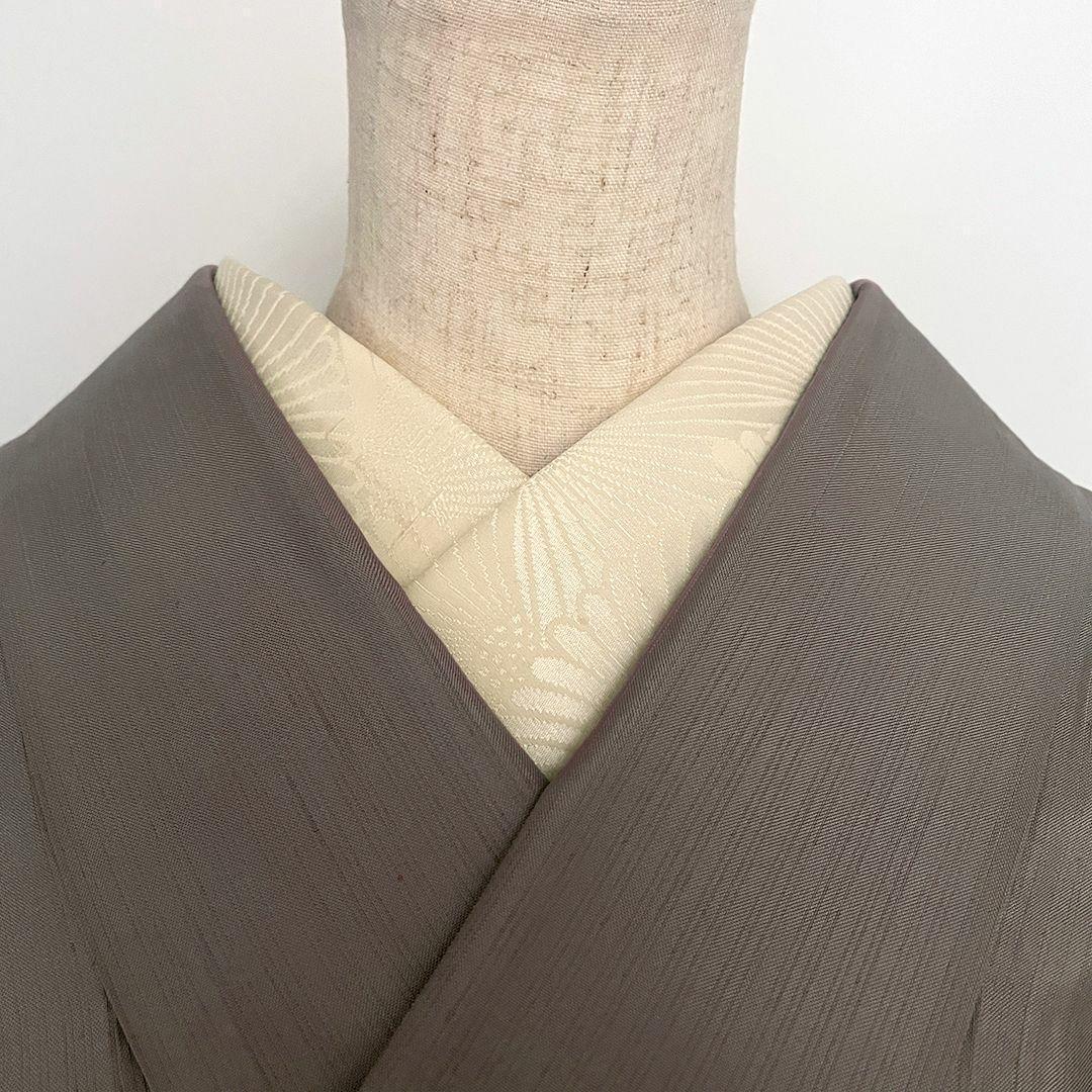 [Imperfect] Half-Collar, Pure Silk, Chrysanthemum Crest, Matsumoto Itoho, Beige, Chirimen, Knotted Thread, Nep
