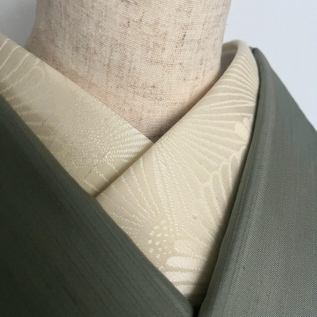 [Imperfect] Half-Collar, Pure Silk, Chrysanthemum Crest, Matsumoto Itoho, Beige, Chirimen, Knotted Thread, Nep