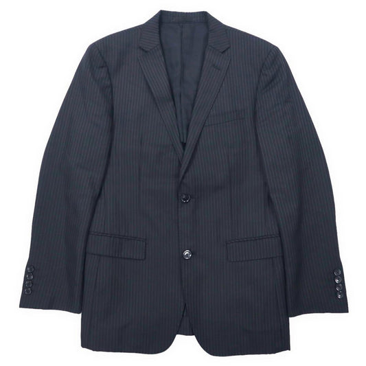 BURBERRY BLACK LABEL 2B Tailored Jacket, Size M, Black Striped Wool and Polyester, D1E22-101-09