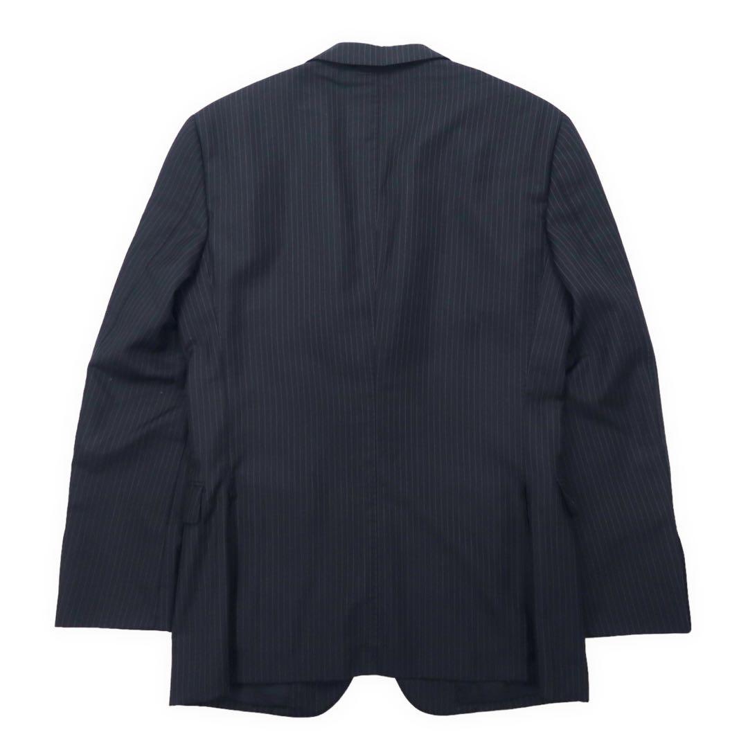 BURBERRY BLACK LABEL 2B テーラードジャケット M ブラック ストライプ ウール ポリエステル D1E22-101-09