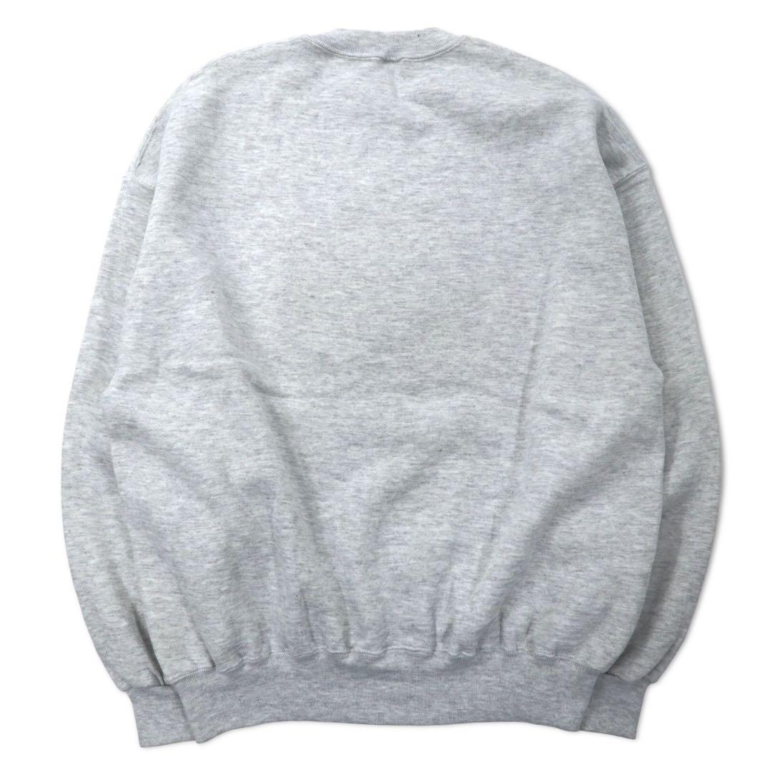 JERZEES Made in USA 90s Super Sweats College Embroidered Sweatshirt, Size XL, Gray Cotton, Fleece-Lined, Marching Wildcats Print, Oversized