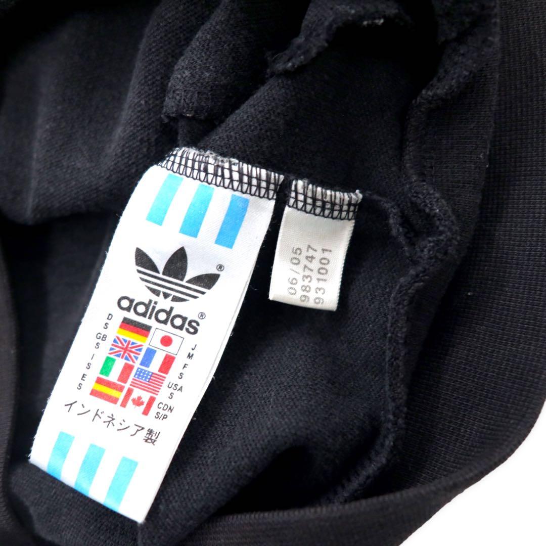 adidas originals 00年代 トラックジャケット ジャージ M ブラック ポリエステル USAワッペン 総柄 3ストライプ トレフォイルロゴ刺繍