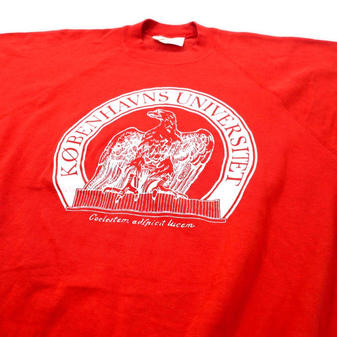 Euro Vintage Sweatshit ビッグサイズ カレッジ プリントスウェット 2XL レッド アクリル Camus