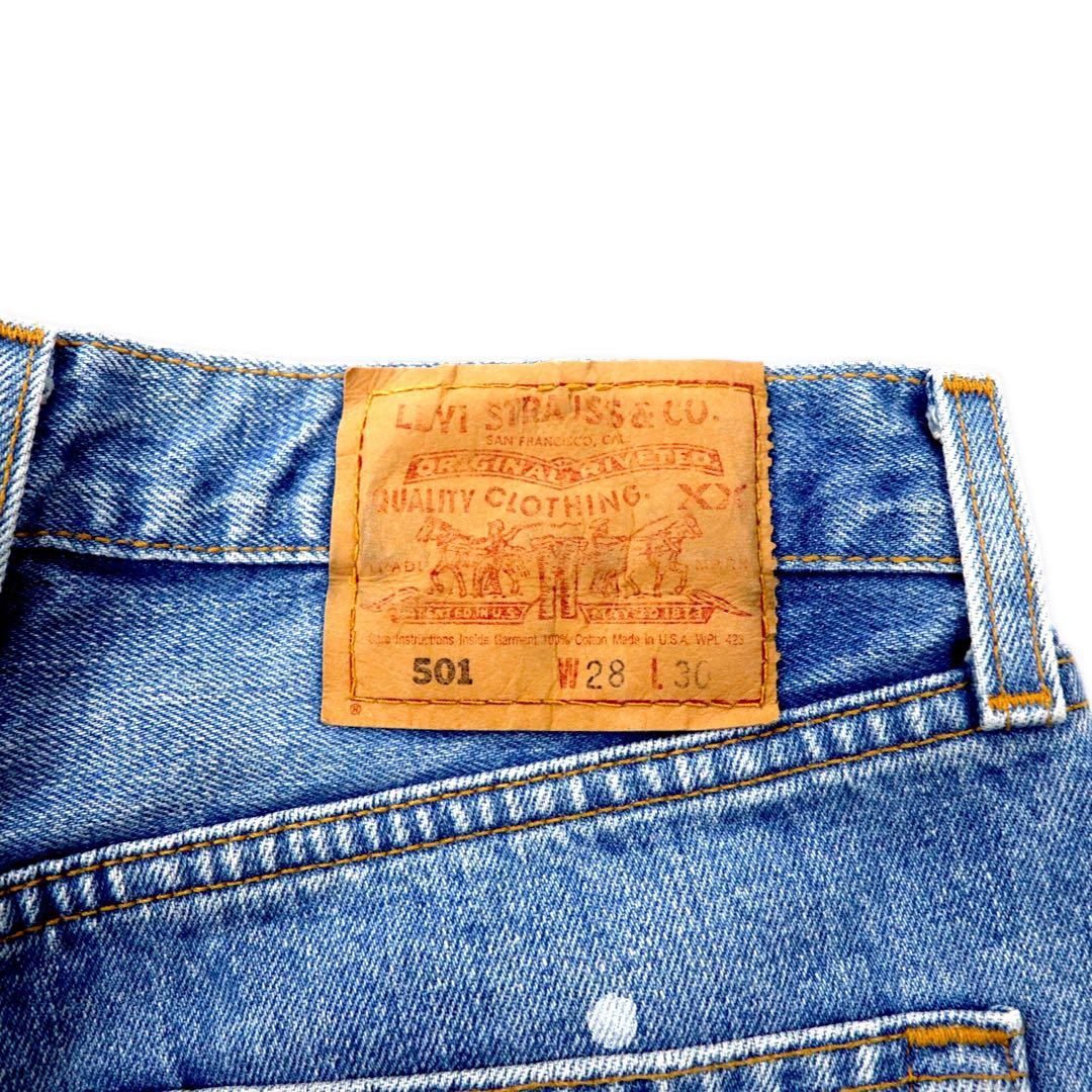 Levi's USA Made 90s 501 Denim Pants, Size 28, Blue, Painted and Distressed
