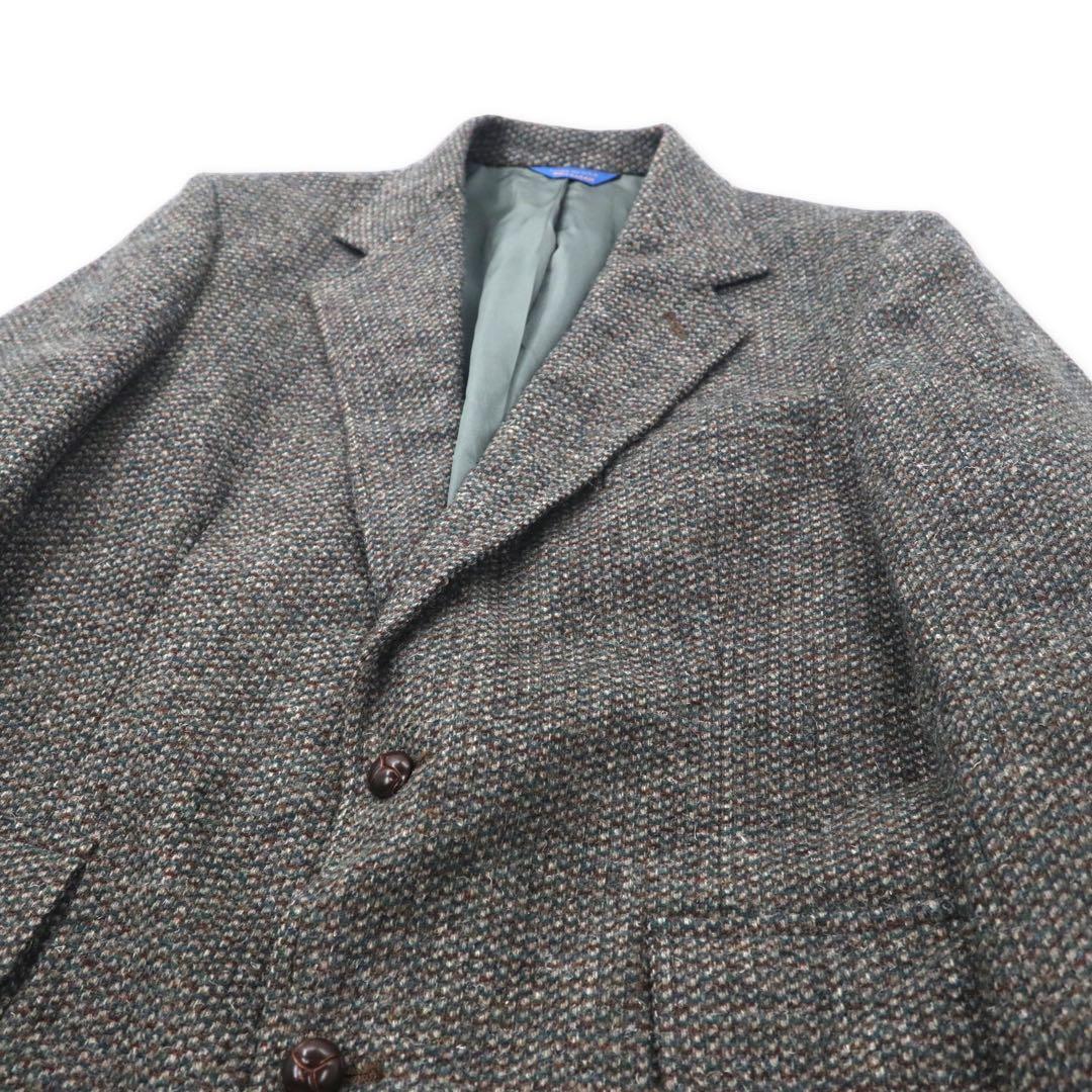 USA製 80年代 PENDLETON 2Bツイードジャケット 40 グレー ウール レザーエルボーパッチ