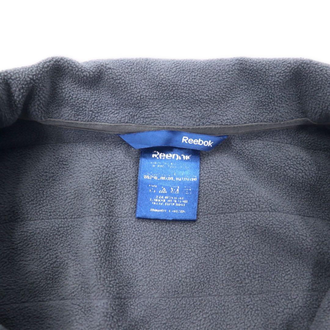 Reebok Nylon-Trimmed Fleece Jacket, Gray/Black, Two-Tone Polyester, 2XL, Big Size