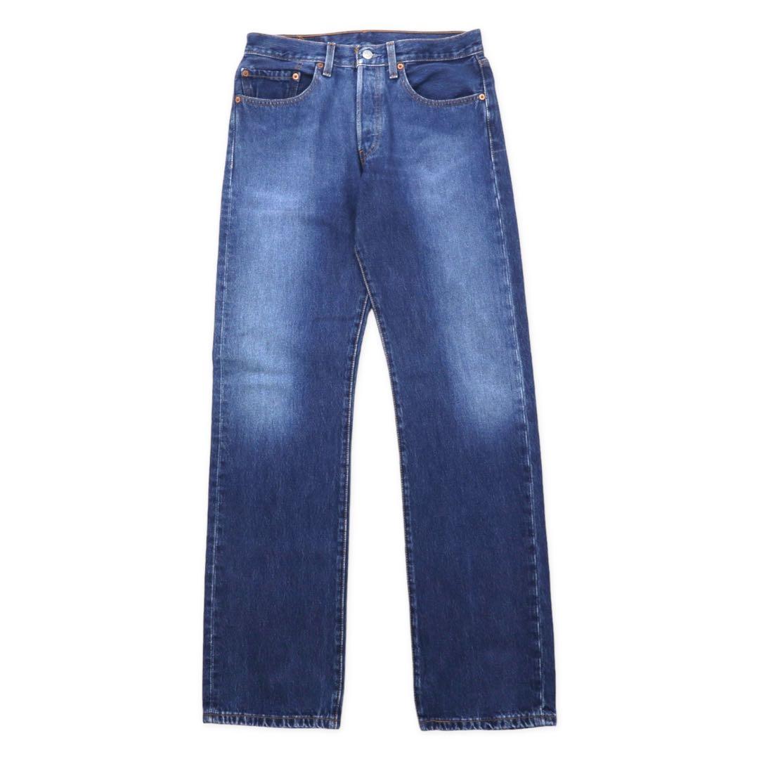 Levi's 90s 501 Regular Straight Denim Pants, Size L, Blue, Button Back 647, Small E, Paper Tag, Single Hem Stitching, Made in Mexico