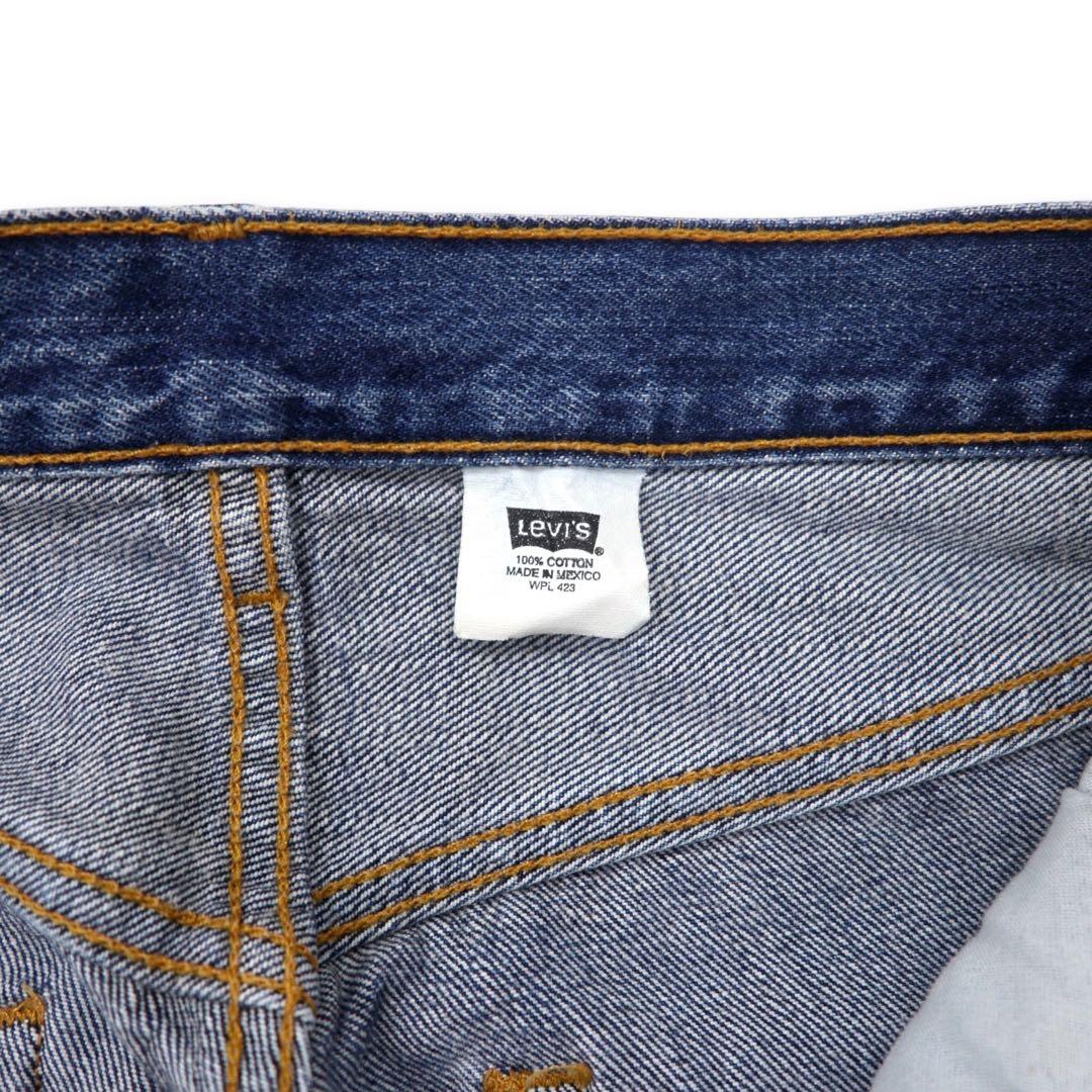 Levi's 90s 501 Regular Straight Denim Pants, Size L, Blue, Button Back 647, Small E, Paper Tag, Single Hem Stitching, Made in Mexico