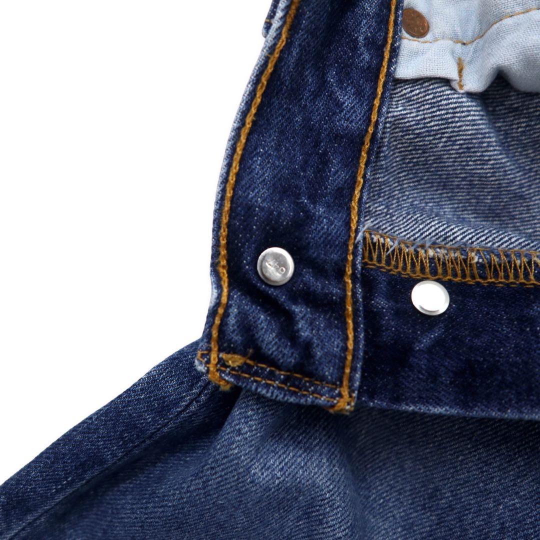 Levi's 90s 501 Regular Straight Denim Pants, Size L, Blue, Button Back 647, Small E, Paper Tag, Single Hem Stitching, Made in Mexico