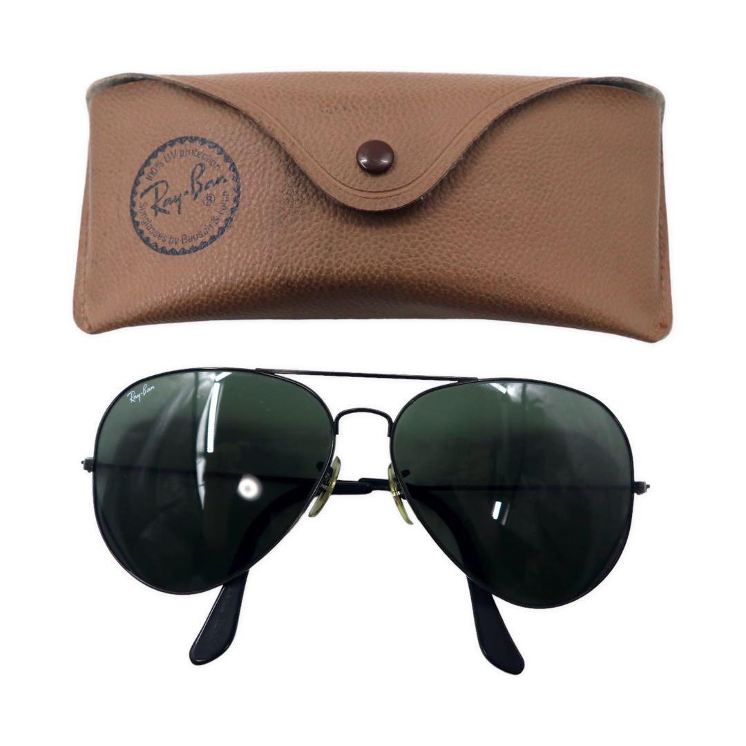 Ray-Ban USA 80年代 ボシュロム社製 クラシックメタル サングラス ティアドロップ ブラック ダブルブリッジ B&L ヴィンテージ