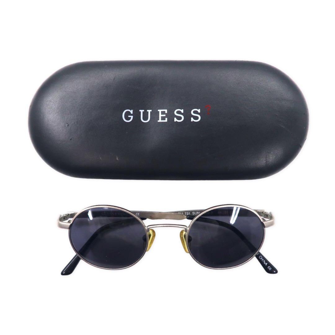 GUESS メタルフレーム サングラス ラウンド シルバー GU 731 SUN 302-3 44-21-135