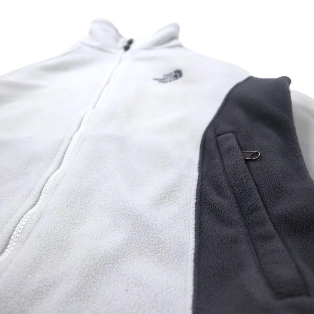 THE NORTH FACE Full-Zip Fleece Jacket, Size S, White, Polyester, with Embroidered Logo, TKA200