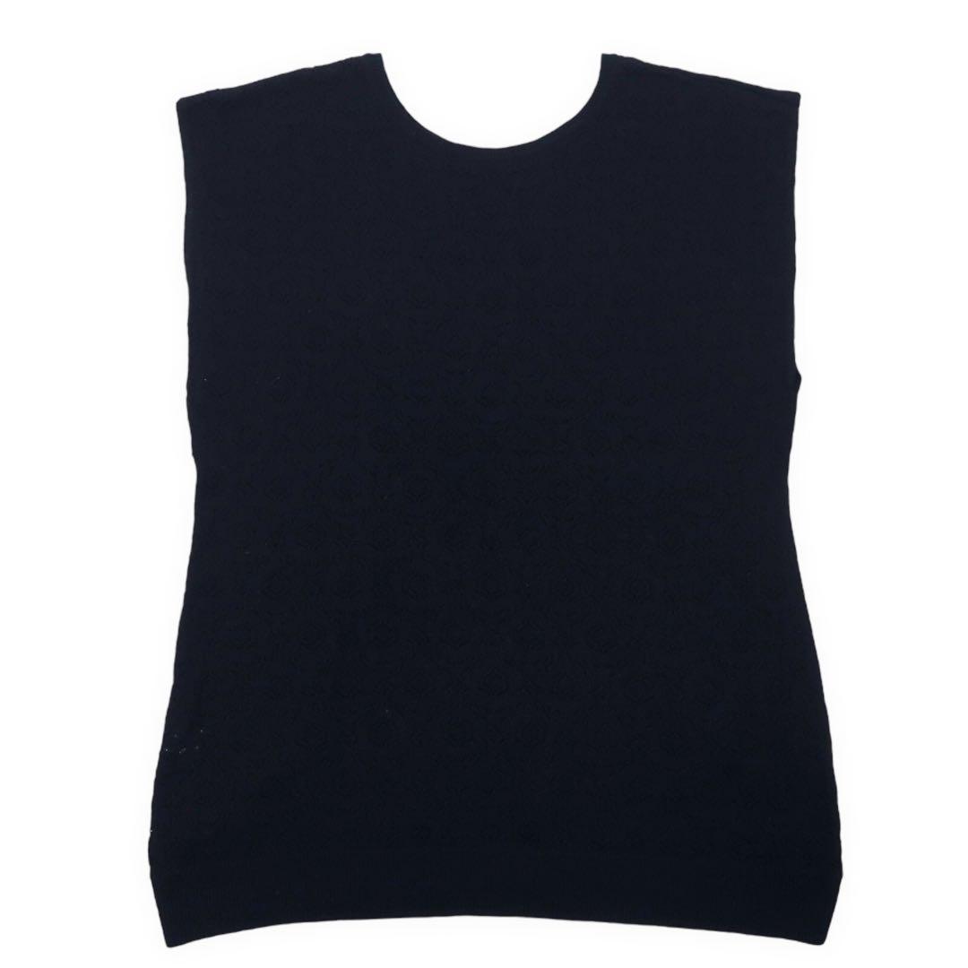 Y's for living Ensemble Lace Panel Rayon Knit Cardigan Sleeveless Top, Free Size, Black