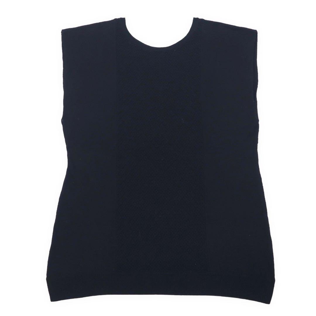Y's for living Ensemble Lace Panel Rayon Knit Cardigan Sleeveless Top, Free Size, Black