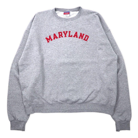 Champion 90年代 カレッジ プリントスウェット XL グレー コットン MARYLAND ビッグサイズ ホンジュラス製