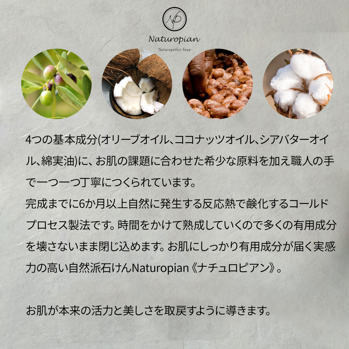naturopian イオウ＆オイルズ石けん 60g
