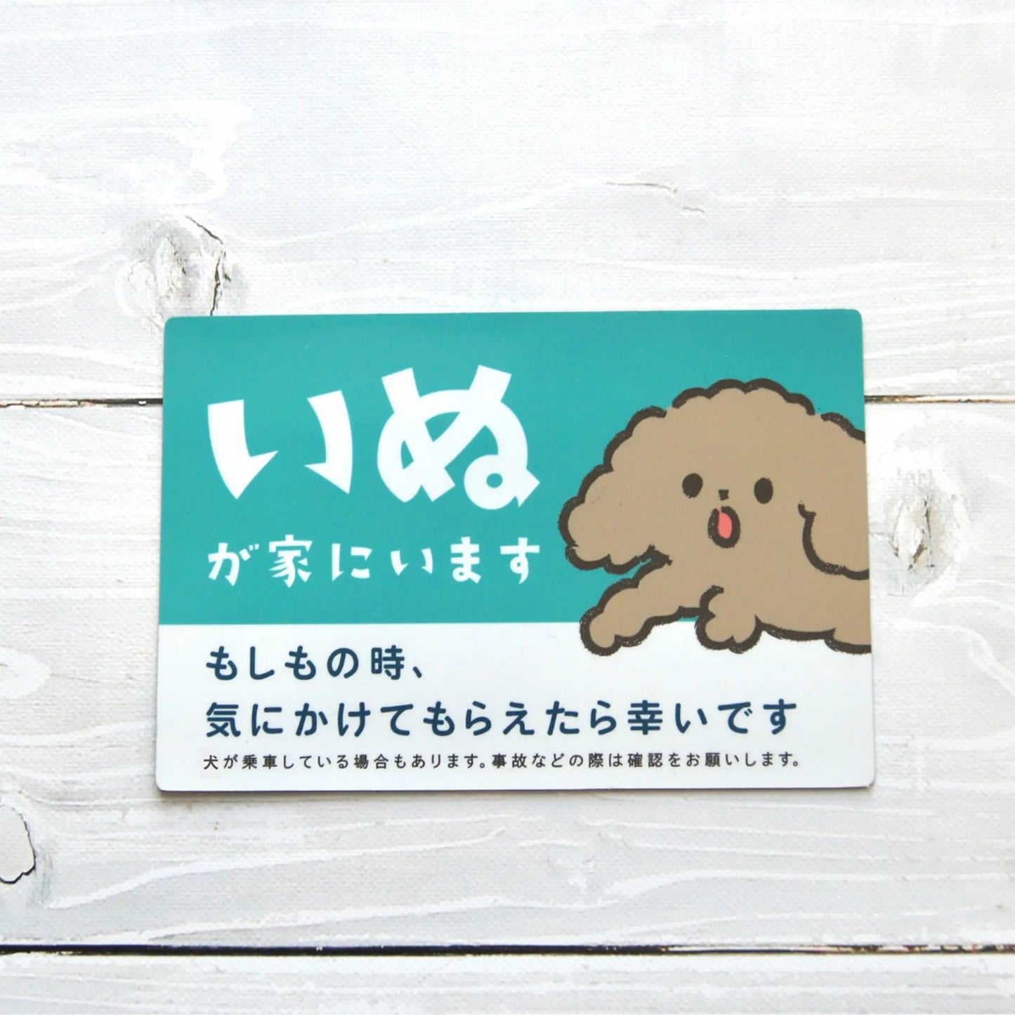 車用マグネット｜いぬが家にいます（ペット防災カーサイン）