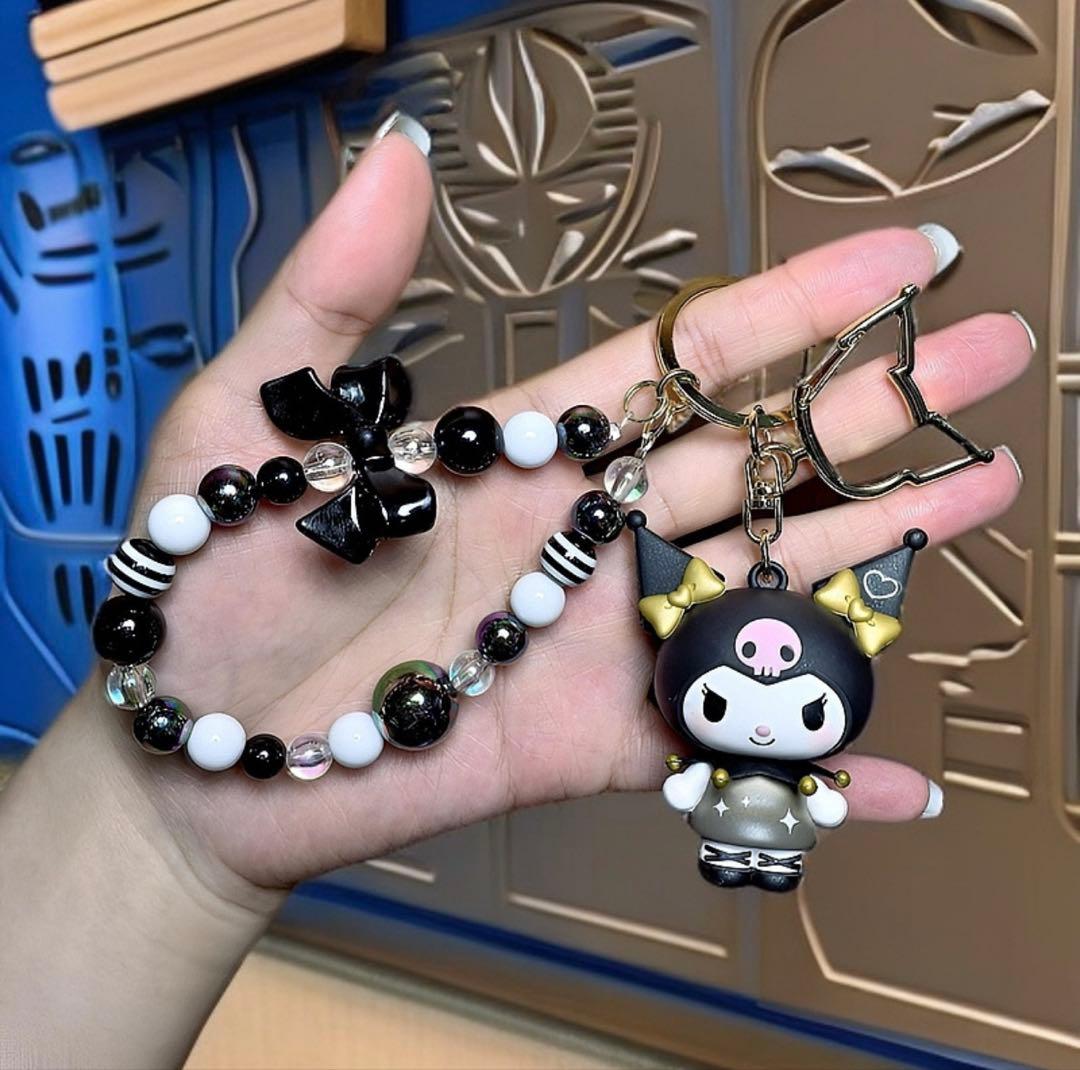 Kuromi Beads Keyring / クロミビーズキーホルダー