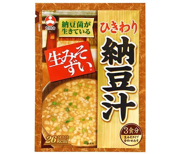 Asahimatsu Bag-in-Bag Raw Miso Soup, Ground Natto Soup, 3 Servings, 46.5g x 10 Bags [Ships from Japan]