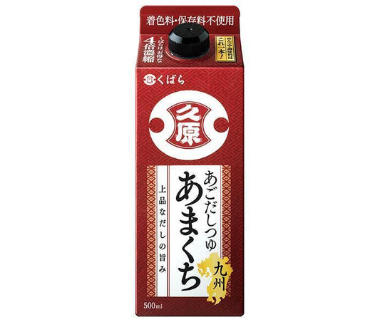 Kuhara Soy Sauce, Flying Fish Dashi Soup, Kyushu Sweet, 500ml Paper Carton x 12 Bottles [Ships from Japan] 