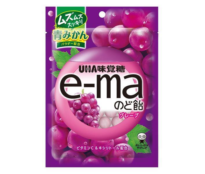UHA Mikakuto e-ma Throat Lozenges (Grape) 50g x 6 bags [Ships from Japan] 