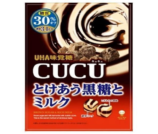 UHA味覚糖 CUCU(キュキュ) とけあう黒糖とミルク 80g×6袋入【日本出荷】