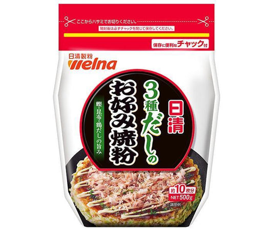 Nissin Verna Nissin Okonomiyaki powder with 3 types of dashi 500g x 12 bags [shipped in Japan]