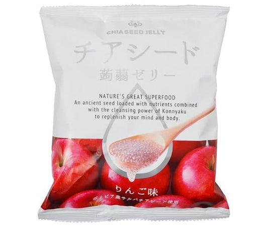 Wakasho Chia Seed Konnyaku Jelly Apple Flavor 10 pieces x 12 bags [Shipped in Japan]