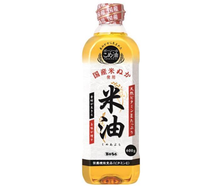 Boso Oil & Fat Rice Bran Oil, 600g x 10 bottles [Ships from Japan] 