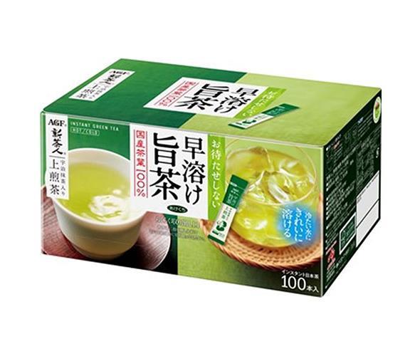 AGF 新茶人 早溶け旨茶 宇治抹茶入り上煎茶 スティック (0.8g×100本)×10箱入【日本出荷】