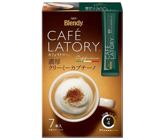 AGF Blendy Cafe Latory Stick Rich Creamy Cappuccino (11.5g x 7 sticks) x 24 boxes [Ships from Japan] 