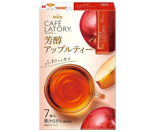 AGF Blendy Cafe Latory Sticks, Rich Apple Tea (6.5g x 7 sticks) x 24 boxes [Ships from Japan] 