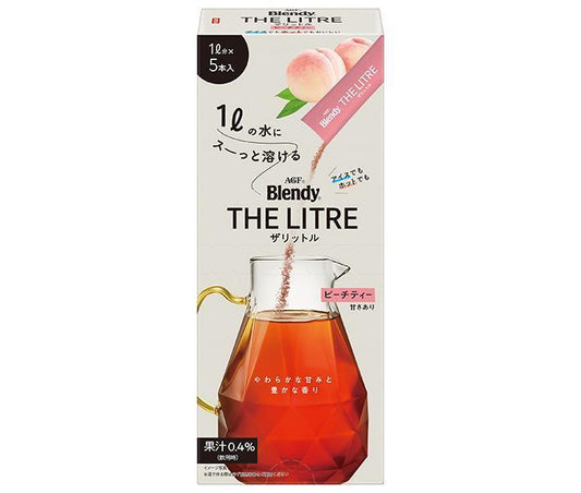AGF Blendy The Litre Peach Tea (13g x 5 bottles) x 24 boxes [Ships from Japan] 
