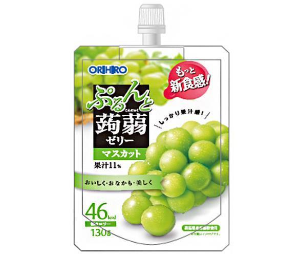 Orihiro Purunto Konnyaku Jelly Muscat 130g pouch x 48 pieces [Shipped in Japan]