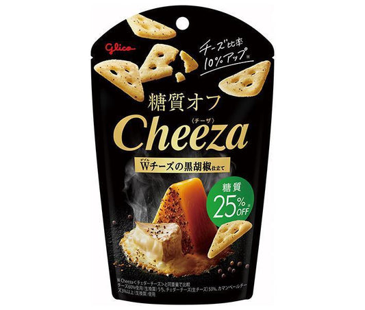 Ezaki Glico Low Carb Cheesa Double Cheese with Black Pepper 36g x 10 bags [Shipped in Japan]