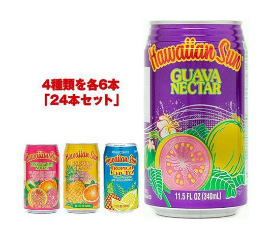 Leadoff Japan Hawaiian Sun 4-Variety Assortment Pack, 340ml Cans x 24 [Ships from Japan] 