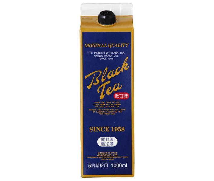 GS Food GS Black Tea L, Low Sweetness, 1000ml Paper Carton x 12 Bottles [Ships from Japan] 