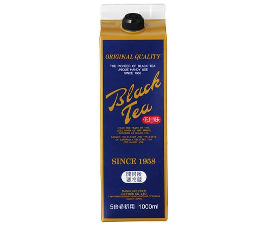 GS Food GS Black Tea L Low Sweetness 1000ml Paper Pack x 12 pieces [Shipped in Japan]