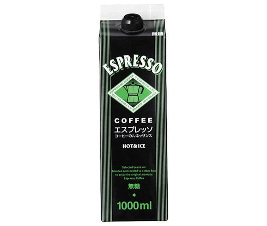 GS Food GS Espresso Coffee Unsweetened 1000ml Paper Pack x 12 bottles [Shipped in Japan]