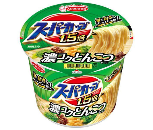 Acecook Super Cup 1.5x Tonkotsu Ramen, 111g x 12 packs [Ships from Japan] 