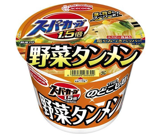 Acecook Super Cup 1.5x Vegetable Tanmen, 107g x 12 packs [Ships from Japan] 