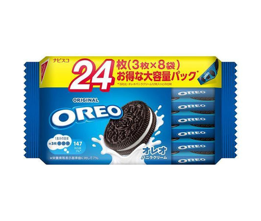モンデリーズ ジャパン オレオ ファミリーパック バニラクリーム 24枚(3枚×8袋)×12袋入【日本出荷】