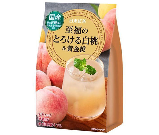 Mitsui Norin Nitto Black Tea, Melting White Peach & Golden Peach (11g x 8 sticks) x 24 (6 x 4) bags [Ships from Japan] 
