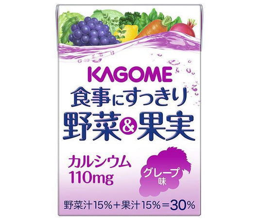 カゴメ 食事にすっきり野菜&果実カルシウム グレープ味 100ml紙パック×36本入【日本出荷】
