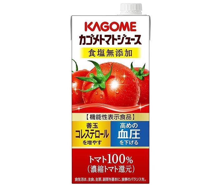 Kagome Tomato Juice No Salt Additive (Concentrated Tomato Reduction) [Food with Functional Claims] 1L paper pack x 12 (6 x 2) bottles [Shipped in Japan]